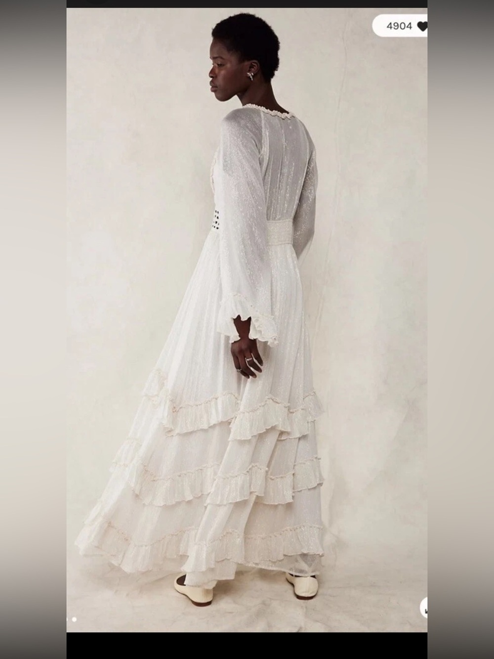 Free People Seraphina Metallic Ruffles
Lattice Cutouts Maxi Dress size S $350 - Picture 3 of 12